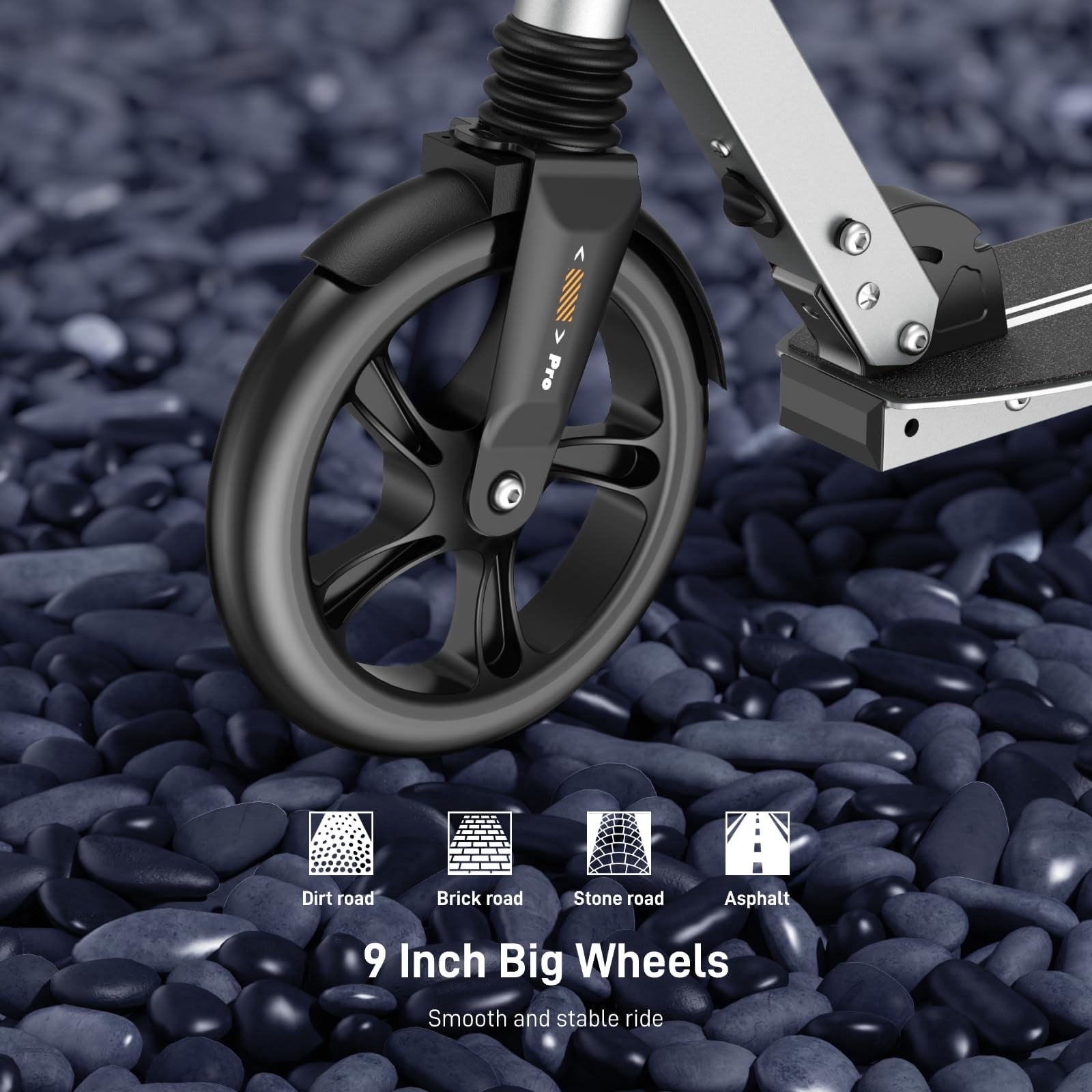 UPGO Kick Scooter for Ages 6+,Kid, Teens & Adults. Max Load 240 LBS. Foldable, Lightweight, 8IN Big (图2)