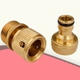 thumbnail image 2 of HLONK 1 Set Copper 3/4 Inch Garden Water Connectors Irrigation Quick Coupling Water Hose Adapter Garden Faucet Connectors Garden Hose Fittings (Golden), 2 of 7