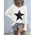 thumbnail image 4 of Women's Off The Shoulder Sweaters Cute Fall Tunic Tops Knitted Pullover Sweater, 4 of 5
