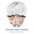 thumbnail image 4 of Shower Caps,Pioneer Flower Floral Print Pattern Waterproof Shower Cap for Women 4 Pieces,Double Reusable Hair Cover for Shower PEVA Elastic Stretch Hem, 4 of 7