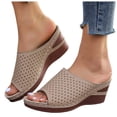 thumbnail image 2 of Mostsola Platform Wedge Sandals for Women Slip on Open Toe Hollow out Slides Casual Summer Slippers, 2 of 9