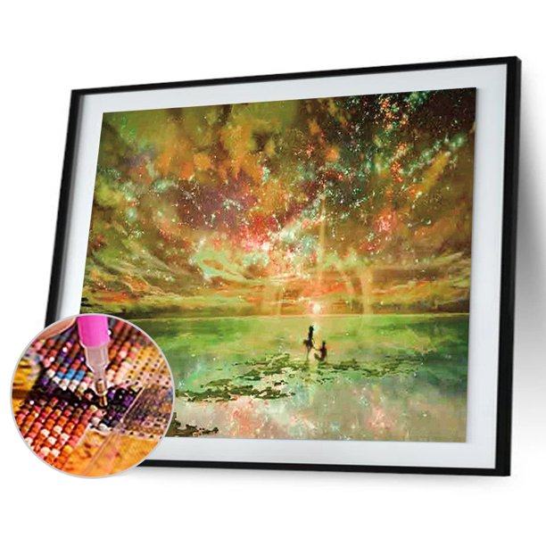 Taladro Diamante Pintura (DB5759) 5D DIY Cielo estrellado Bordado completo Punto de cruz (B) 45x60cm Hugtrwg Para estrenar