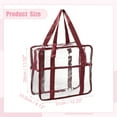 thumbnail image 2 of Unique Bargains Clear Toiletry Bag Waterproof Transparent Tote Bag for Women Zipper Makeup Bag Wine Red, 2 of 7