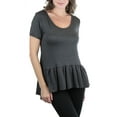 thumbnail image 5 of ToBeInStyle Women's Ruffled Chiffon Bottom Knit Top, 5 of 5