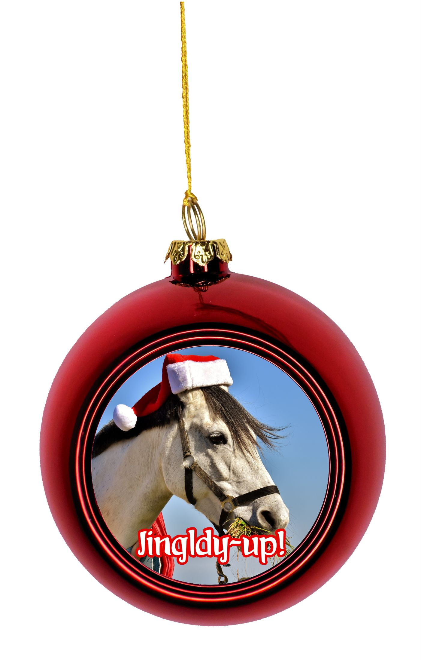 Personalised Horse Christmas Tree DecorationHorseshoe Xmas Bauble Gift