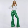 thumbnail image 5 of Idoravan Sequin Flare Pants Sparkly Glitter High Waisted Bell Bottoms Leggings Party Disco Clubwear for Women Women's High Elasticity High Waist Shiny Leather Skinny Pants, 5 of 5