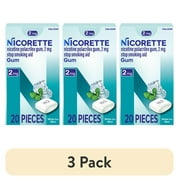 (3 pack) Nicorette Nicotine Gum, Stop Smoking Aids, 2 Mg, White Ice Mint, 20 Count