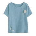 thumbnail image 2 of Liquidation d'Économies! T-Shirt Grande Taille pour Femmes BEFOKA, Blouse Décontractée d'Été pour Femmes, T-Shirt Décontracté à la Mode pour Femmes, Blouse à Manches Courtes et Col Rond, 2 of 5
