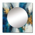 thumbnail image 2 of Designart "Profound Insight Abstract In Regal Blue And Gold IV" Abstract Painting Square Mirror Wall Decor Modern - Large Gold Square Bathroom Mirror - Square Printed Wall Mirror Art, 2 of 5