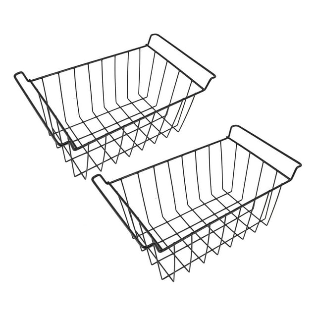 Freezer Wire Baskets, 2Pcs Freezer Baske Organizer with Handles, Refrigerator Metal Wire Storage Divider, Container Bins for Kitchen, Pantry, Cabinet, Closets, Closet,
