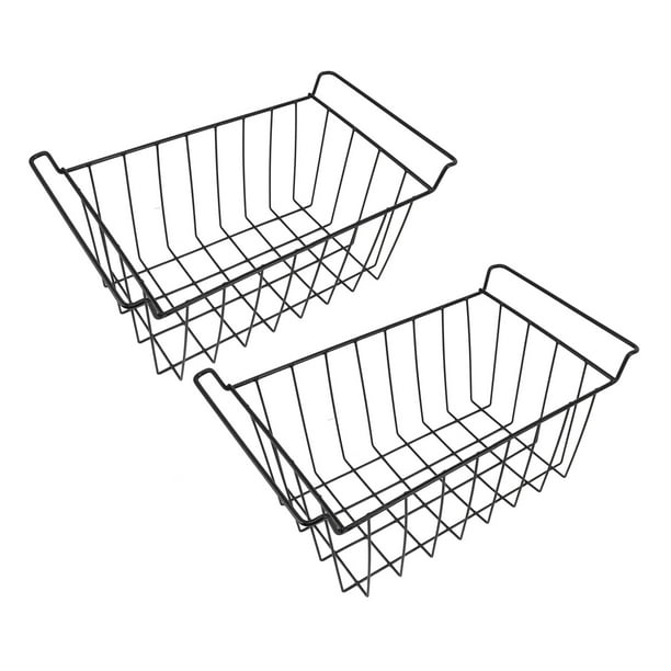 Cesta De Almacenamiento De Alambre Para Congelador, Juego De 2 Contenedores Organizadores Para Estante Colgante, Alambre De Acero Recubierto De PE