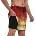 thumbnail image 2 of KLL Red Gold Glitter for Mens Swim Trunks Quick Dry Swim Shorts with Built-in Compression Liner Funny Swimwear Bathing Suits-3X-Large, 2 of 6