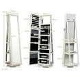 thumbnail image 4 of Giantex 360° Rotating Jewelry Armoire w/Higher Full Length Mirror, Standing Lockable Cabinet Organizer w/ Large Storage Capacity, Inside Makeup Mirror(White), 4 of 8