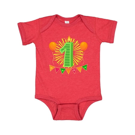 

Inktastic First Birthday Party Outfit Candle Gift Baby Boy or Baby Girl Bodysuit
