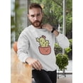 thumbnail image 2 of Cute Cactus Buddy Sweatshirt Men -Smartprints Designs, Male Medium, 2 of 4