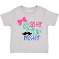 thumbnail image 3 of Inktastic Big Sister to a Little Mister Bow and Mustache Girls Toddler T-Shirt, 3 of 5