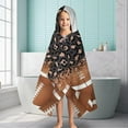 thumbnail image 6 of Leopard Print and Footballs Pattern Hooded Bath Towel，60"x35" for Ages 3 To 12 Kids, Quick Dry Lightweight Soft Microfiber Hood Beach Towel Cover Up for Kids, 6 of 7