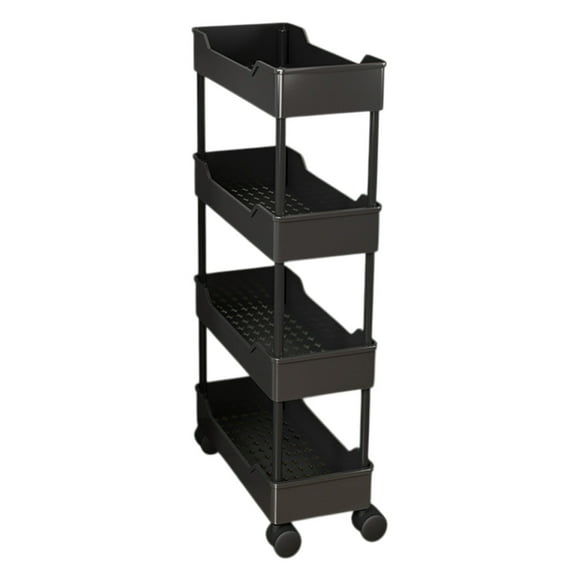 Mauxuk Multi-Tier Storage Cart with Wheels - 5-Layer Organizer, Narrow Design, Heavy-Duty Plastic, Easy Assembly, Brake System