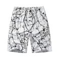 thumbnail image 1 of Cool Shorts Men's Summer Outdoors Casual Loose Multiple Pockets Cotton Printed Beach Shorts Flag Shorts Men White Large, 1 of 5