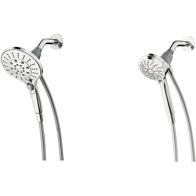 Moen 26112 Magnetix Handheld Shower Head Featuring Magnetic Holder Technology & 26100 Engage Magnetix 3.5-Inch Six-Function Handheld Showerhead with Magnetic Docking System, Chrome