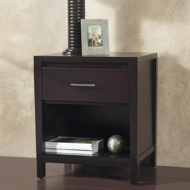 Modus Furniture Nevis One Drawer Nightstand, Espresso