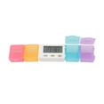 thumbnail image 2 of Electronic Medicine Box, Large Capacity Alarm Reminder Portable Tablet Box Food Grade Plastic With Timer For Travel 4 Grids, 2 of 8