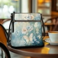 thumbnail image 3 of LedBack Butterfly Print Women Shoulder Purse Sling Hobo Bag with Multi Zipper Pockets, Leather Women Crossbody Satchel Handbag with Adjustable Strap, Blue, 3 of 7