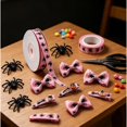 thumbnail image 5 of Black Spider Printed Halloween Ribbon, Pink Base Plastic Ribbon for Gift Wrapping, Halloween Party DIY Ornament Decor, Ideal for Gift Box, Jar Wrapping, Garland, Front Door, 5 of 5