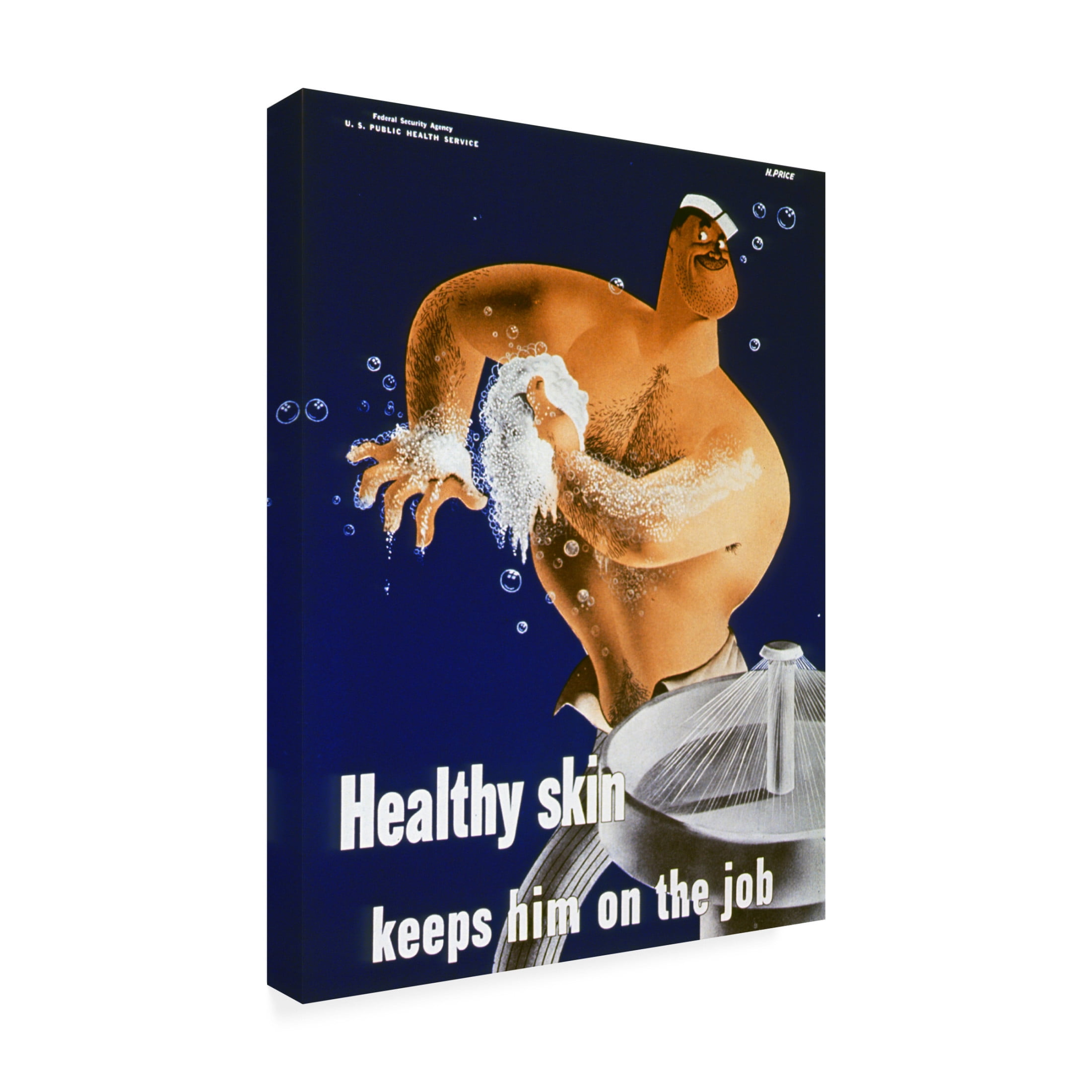 American School 'Healthy Skin Keeps Him on the Job c.1944' Canvas Art - 24 x 32 Inches