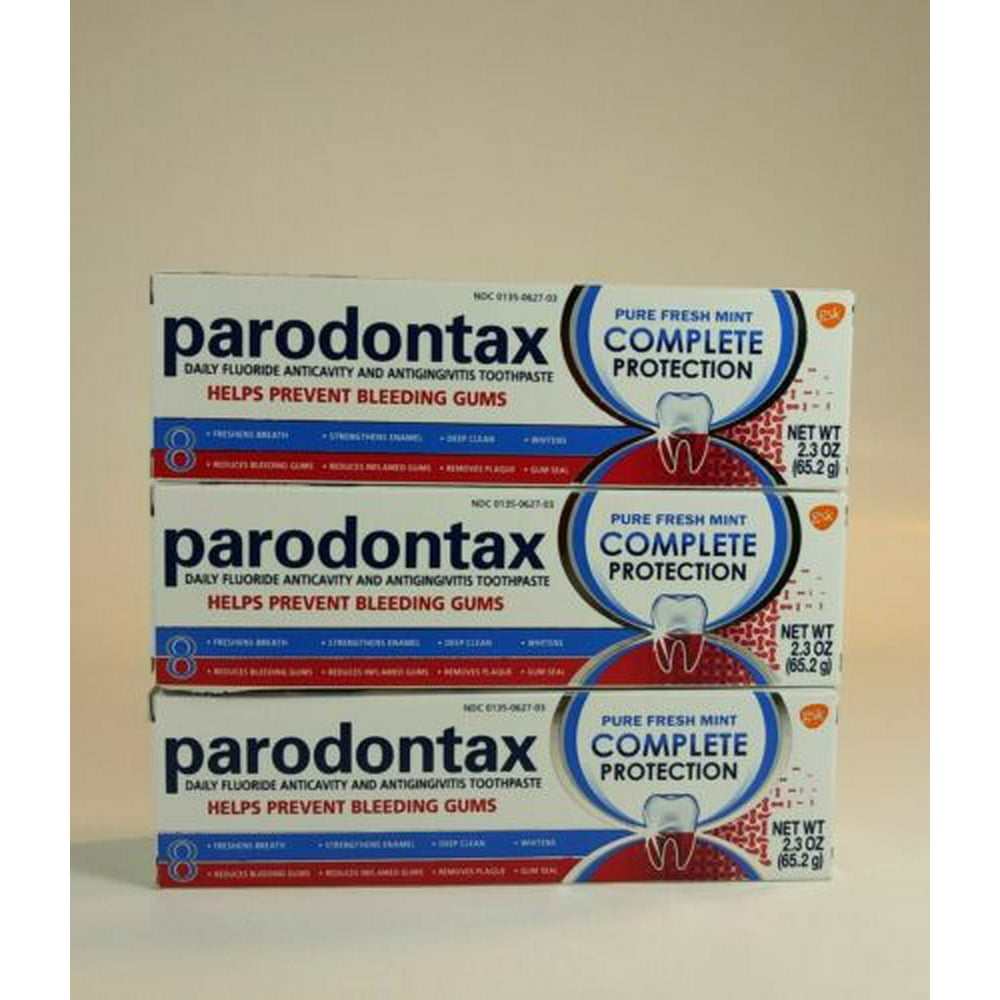 3 Pack of Parodontax Complete Protection Toothpaste For Bleeding Gums, Pure Fresh Mint, 2.3