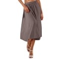 thumbnail image 3 of Fashion Women Solid High Waisted Midi Skirt A-Line Summer Elastic Waist Skirts, 3 of 9