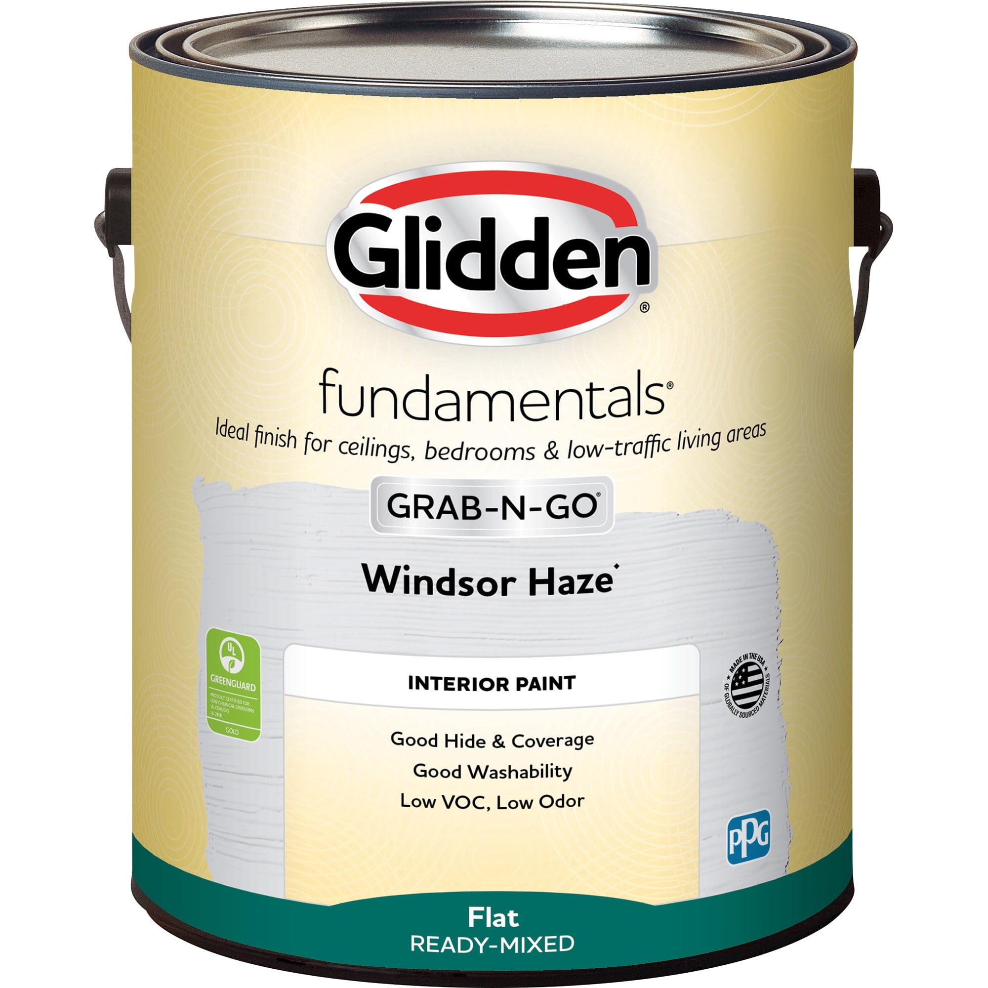 Glidden Fundamentals Grab-N-Go Windsor Haze / Gray, Flat Interior Paint, 1 Quart