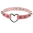 thumbnail image 1 of Collar para mujer, joyería para mujer, joyería para mujer, collar de cuero estilo punk gótico vintage, collar gótico con colgante de corazón y pincho., 1 of 3