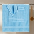 thumbnail image 3 of GLAMBURG Ultra Soft 8-Piece Towel Set - 100% Pure Ringspun Cotton, Contains 2 Oversized Bath Towels 27x54, 2 Hand Towels 16x28, 4 Wash Cloths 13x13 - Ideal for Everyday use, Hotel & Spa - Sky Blue, 3 of 7