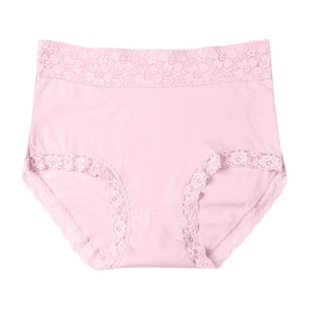 Icvfdpl Panties For Women Fashion Plus Size Cotton Lace High Waist Casual Daily Womens Underwear Briefs Pink Xl