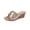 Gold, variant on Women Leather Slippers Thick Platform High Heel Wedges Slides Knotted Strap Beach Shoes Comfortable Peep Toe Slip on Sandal Purple