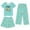 Green-8, variant on Girls Silk Pajamas Size 10-12 3pcs Button Down Pjs Short Sleeve Top Shorts & Long Pants Cute Patterns Valentine's Day Pajama Sets Loung Sets Silk Nightwear Lounge Sleepwear for Kids