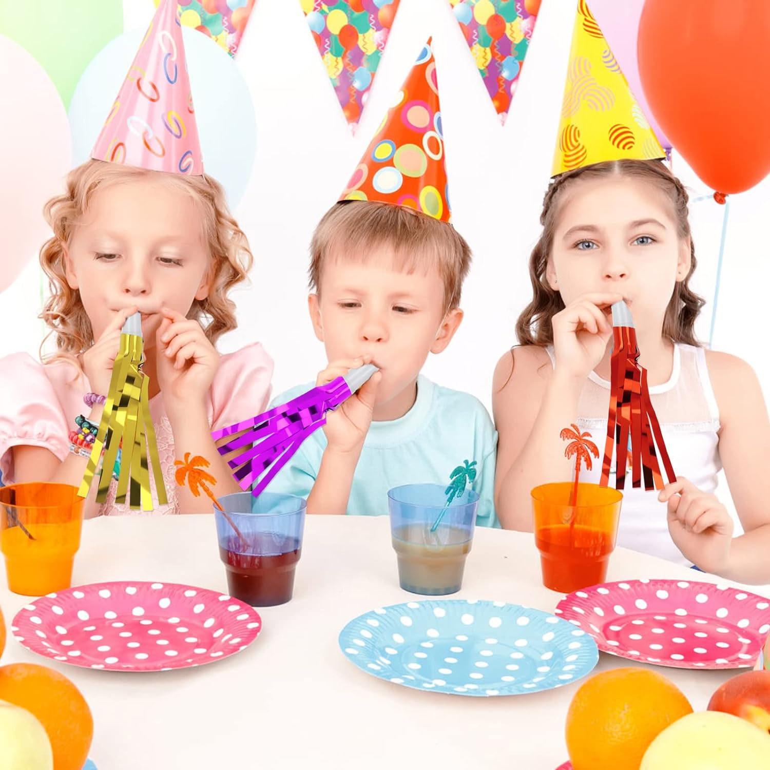 Lot De 100 Flûtes à Coulisse Pour Enfants - 50 De 3 Cm Et 50 De 6 Cm, Pour Fêtes D'anniversaire, Carnaval Et Festivals