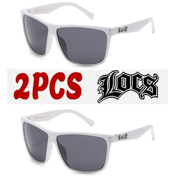 Locs 2 Pack Deal Hardcore Fashion White Designer Shades Sunglasses 91164WHT