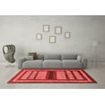 thumbnail image 3 of Ahgly Company Indoor Square Abstract Red Modern Area Rugs, 8' Square, 3 of 4