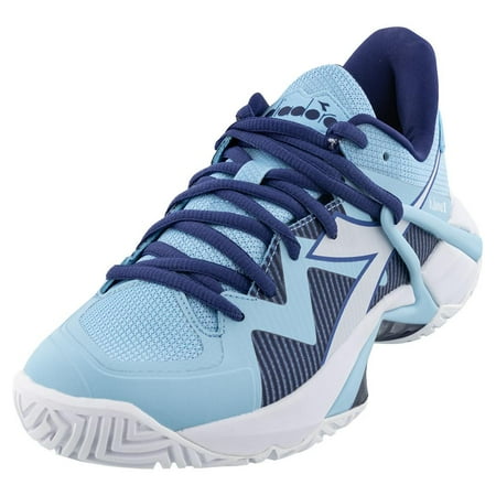 Diadora Women`s B.Icon 2 AG Tennis Shoes Bright Baby Blue and White ( 8 )