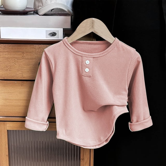 AherBiu Chandails à Manches Longues pour Enfants Col Rond Léger Extensible Chandail-Over pour Garçons Filles Automne Hiver Hauts Décontractés Chauds pour Bébé Tout-Petit Enfant, Taille 1-8 Ans