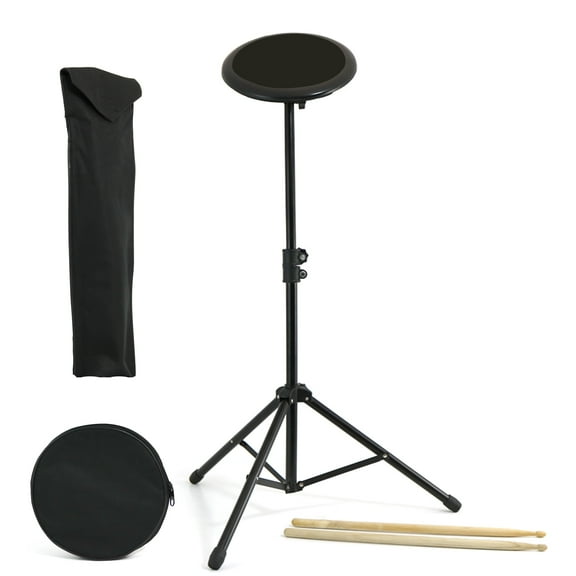 D'Luca Drum Practice Pad 8 Inch with Adjustable Stand, Sticks and Gig Bag