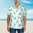 thumbnail image 5 of Uemuo Turtle Printed Regular Fit Short Sleeve Casual Hawaiian Shirt for Men,Aloha shirt,Tropical shirt,Floral print shirt,Vacation Beach shirt-XX-Large, 5 of 9