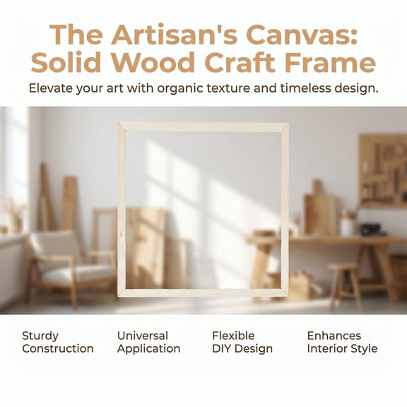 HEANUJJ Unfinished Wood Picture Frame for Canvas Painting Projects 50 X 50cm