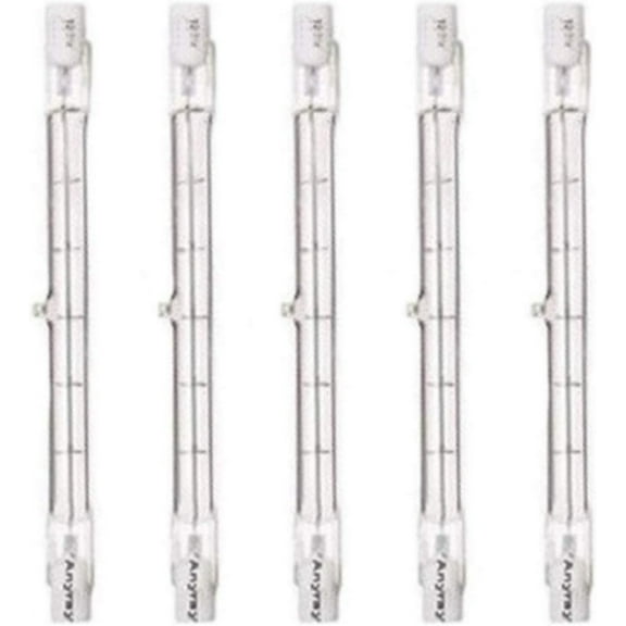 Anyray (5-Pack 300 Watt T-3 J-Type R7S Double Ended Halogen Bulbs 120 Volt 110V 118 mm