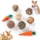 thumbnail image 1 of Juego de 6 pelotas de juego para animales pequeños, pelotas masticables de hierba y juguetes masticables rodantes para mejorar la salud dental de las mascotas (conejos, chinchillas y hámsteres)., 1 of 5