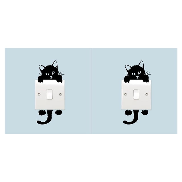 Injueey Switch Sticker Self-adhesive Craftsmanship PVC Poster Household Decal Cute Posters Cartoon Accessories Decor Home Adjustable Como se muestra 2Conjunto