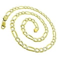 thumbnail image 2 of 14K Gold Plated Sterling Silver Figaro Pave Chain Necklaces 3MM-10.5MM, Solid 925 Italy, Next Level Jewelry, 2 of 6