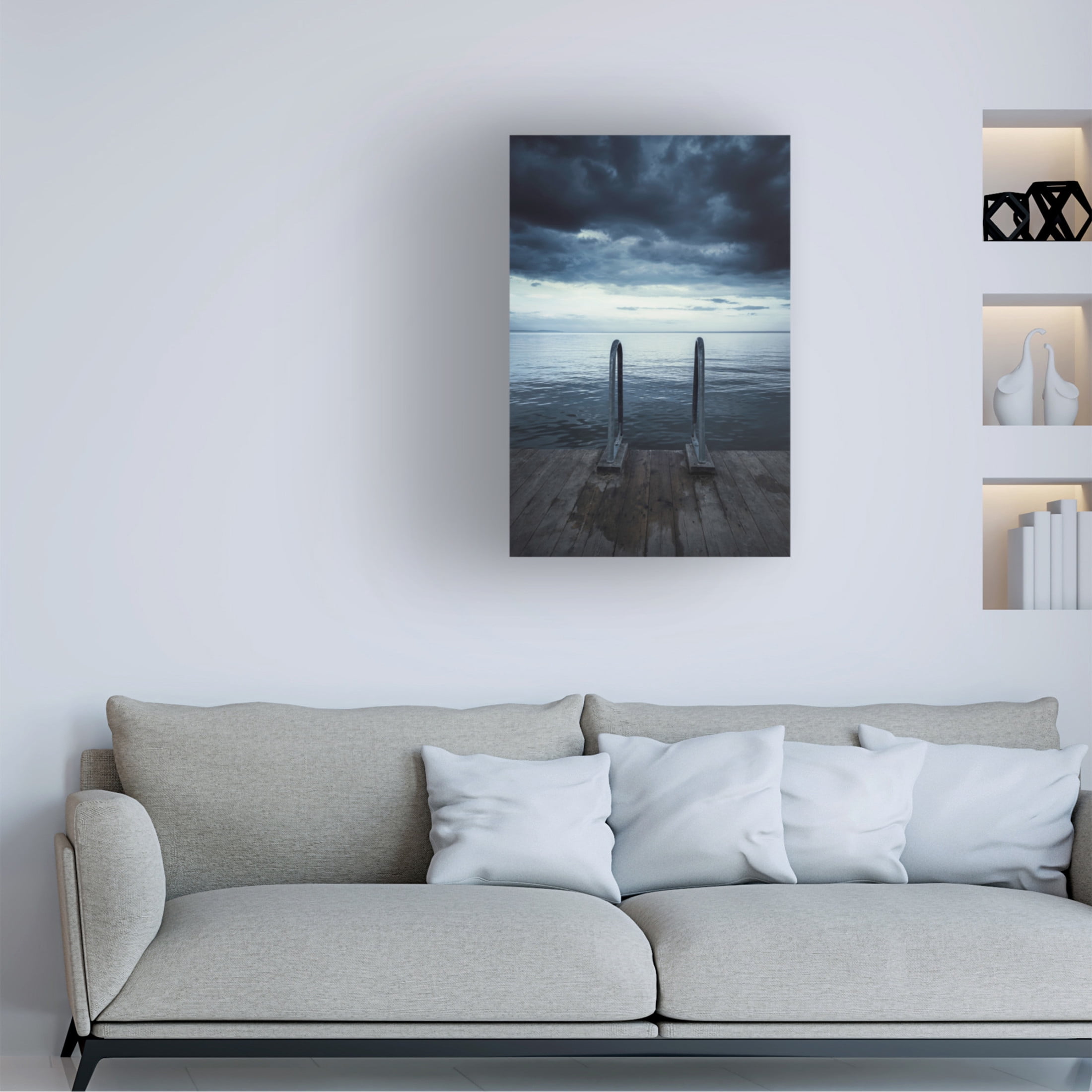 Canvas Wall Art - Christian Lindsten 'Moody Jetty' Wall Art for Living Room, Bedroom, or Office D?cor by Trademark Fine Art - 22 x 32 Inches